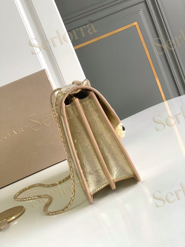 BVLGARI SERPENTI FOREVER LARGE OSTRICH-EMBOSSED CALFSKIN CROSSBODY BAG