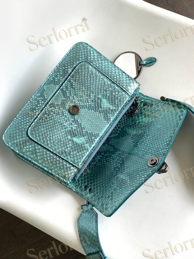 BVLGARI SERPENTI FOREVER LARGE PYTHON LEATHER CROSSBODY BAG