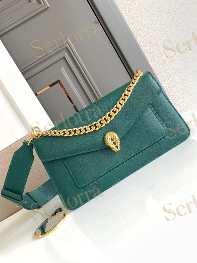 BVLGARI SERPENTI EAST-WEST MEDIUM CALFSKIN SHOULDER BAG