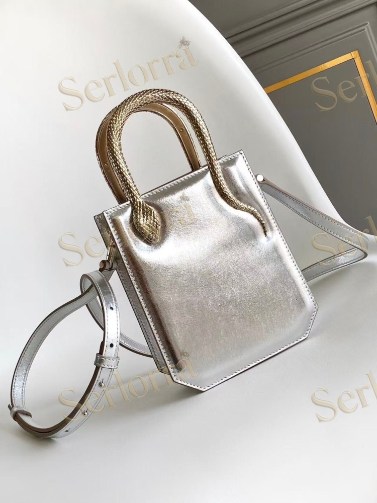 BVLGARI SERPENTINE MINI CALFSKIN TOP HANDLE BAG