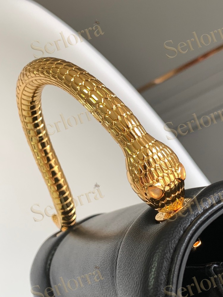 BVLGARI x MARY KATRANTZOU LAMBSKIN TOP HANDLE BAG