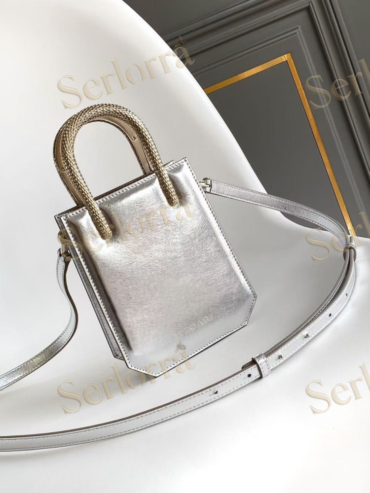 BVLGARI SERPENTINE MINI CALFSKIN TOP HANDLE BAG