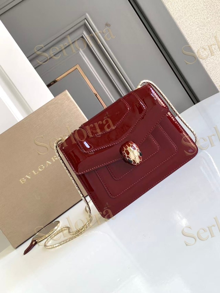 BVLGARI SERPENTI FOREVER MEDIUM PATENT LEATHER CROSSBODY BAG
