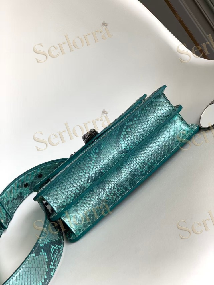 BVLGARI SERPENTI FOREVER LARGE PYTHON LEATHER CROSSBODY BAG