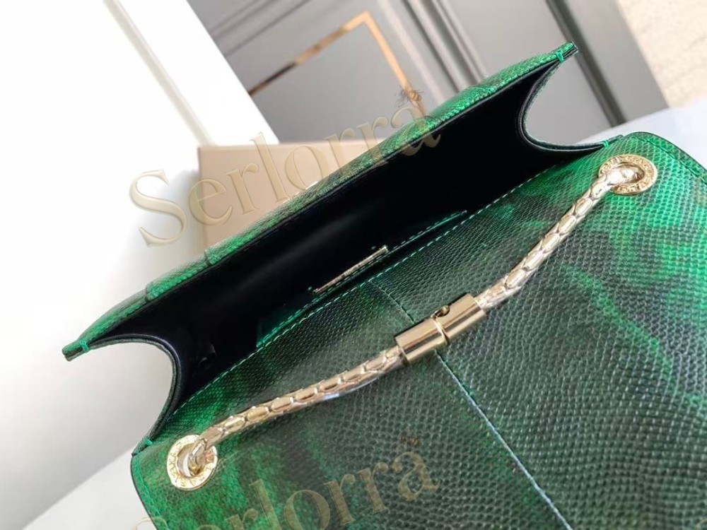 BVLGARI SERPENTI FOREVER MEDIUM WATERSNAKE LEATHER CROSSBODY BAG