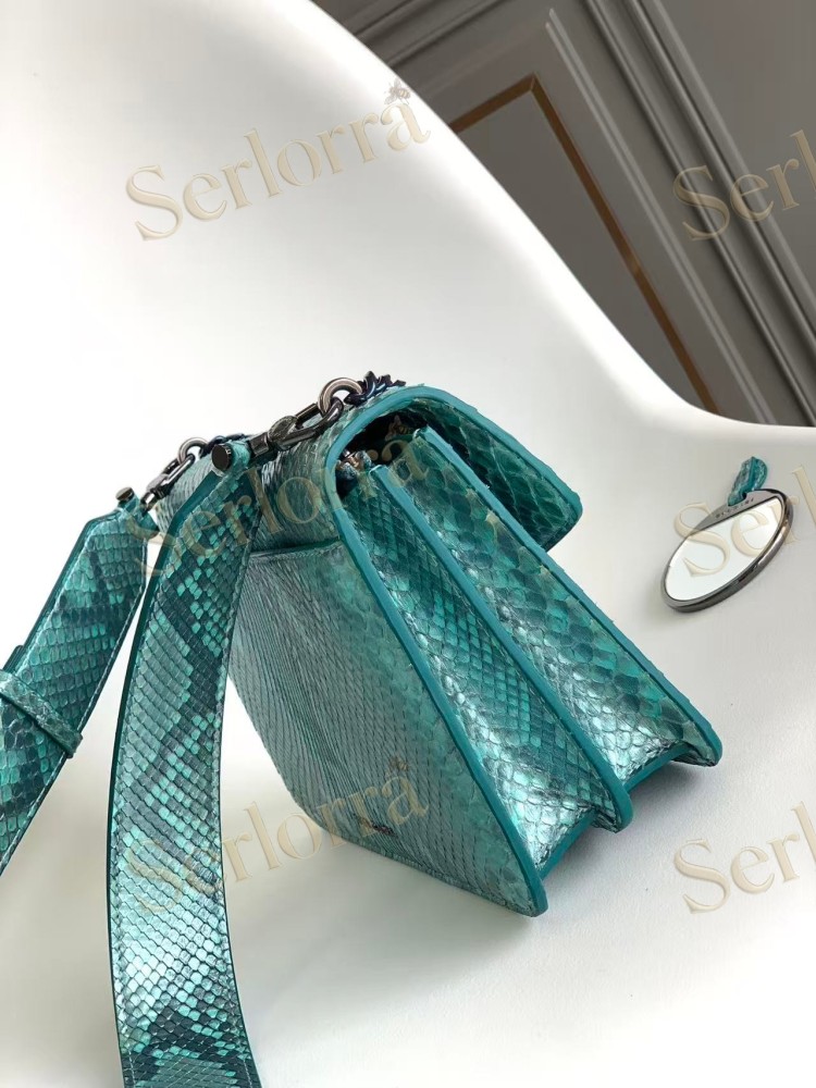 BVLGARI SERPENTI FOREVER LARGE PYTHON LEATHER CROSSBODY BAG