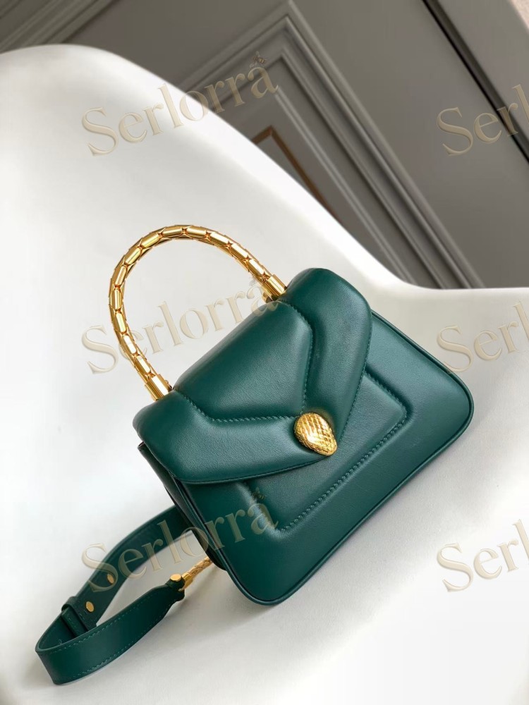 BVLGARI SERPENTI REVERSE SMALL CALFSKIN TOP HANDLE BAG