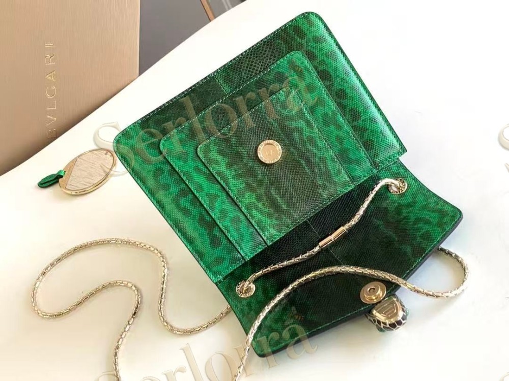 BVLGARI SERPENTI FOREVER MEDIUM WATERSNAKE LEATHER CROSSBODY BAG