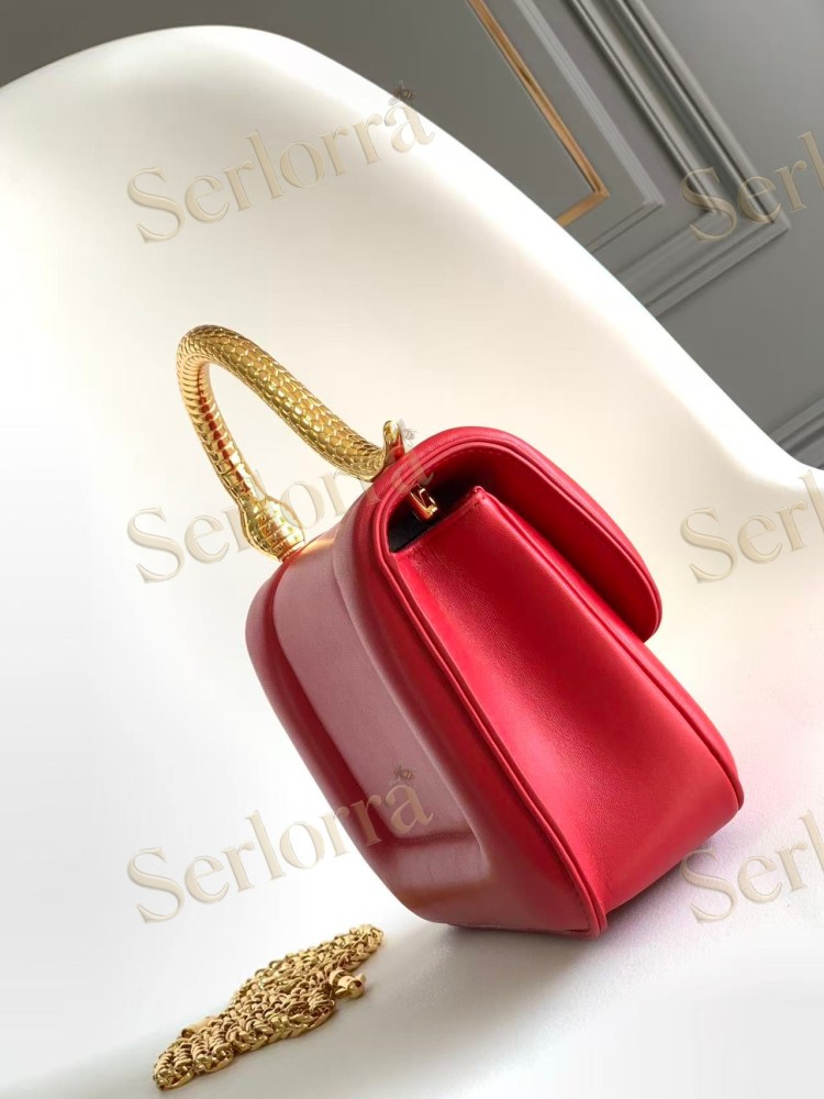 BVLGARI x MARY KATRANTZOU LAMBSKIN TOP HANDLE BAG