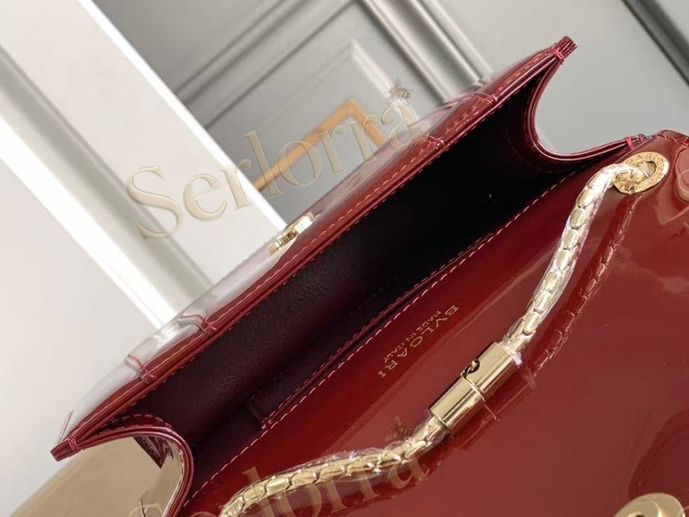 BVLGARI SERPENTI FOREVER MEDIUM PATENT LEATHER CROSSBODY BAG