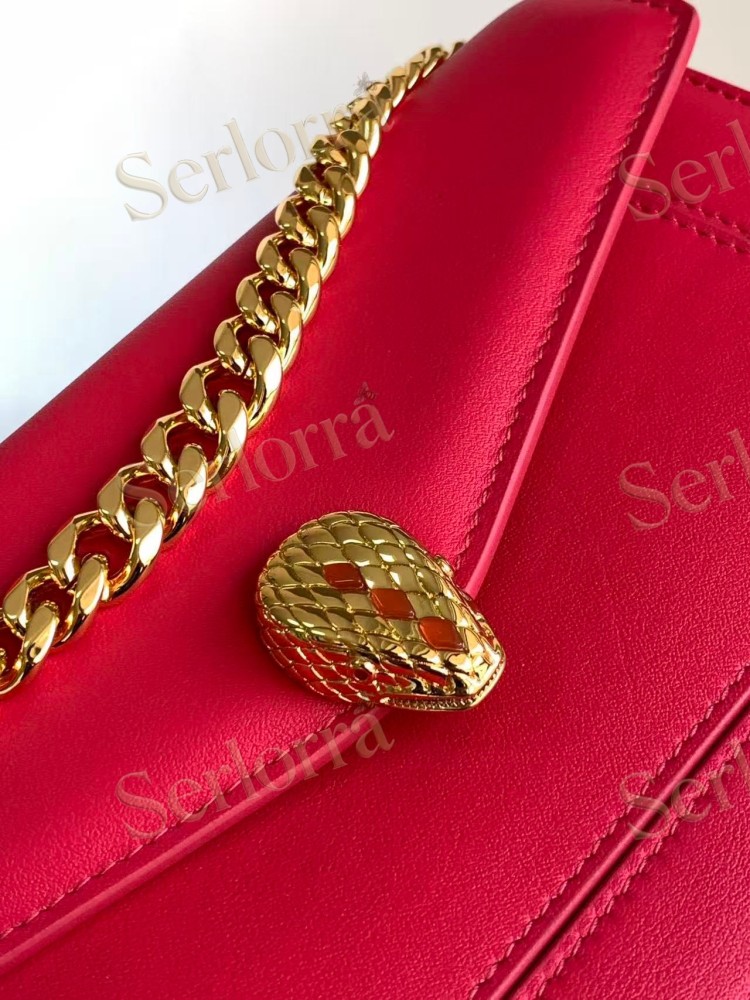 BVLGARI SERPENTI EAST-WEST MEDIUM CALFSKIN SHOULDER BAG