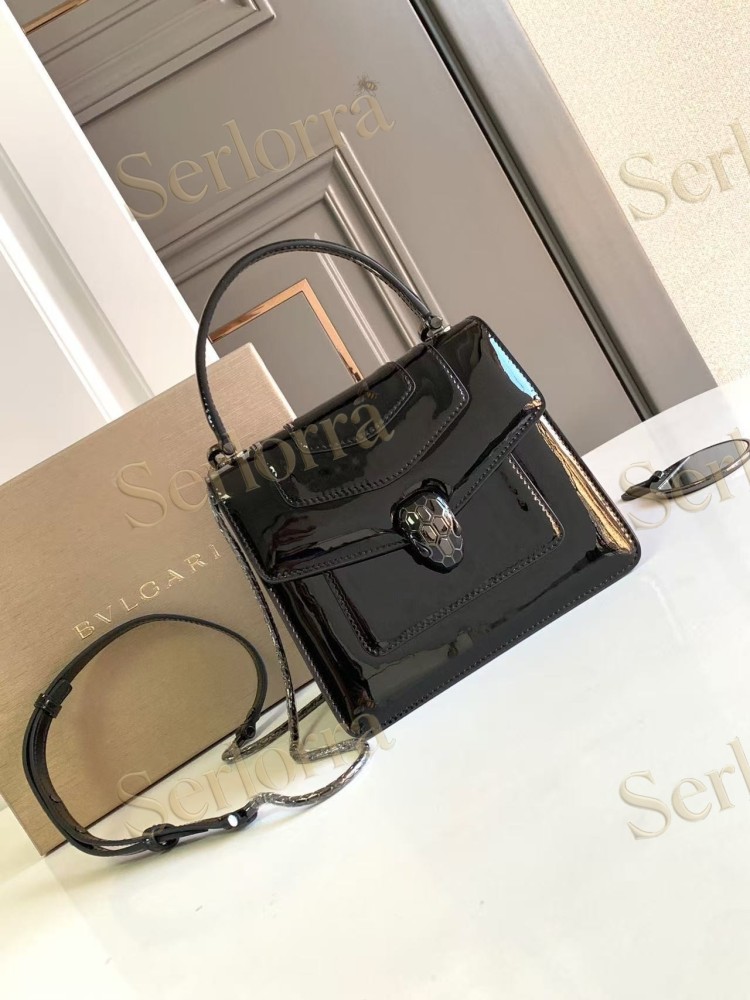 BVLGARI SERPENTI FOREVER SMALL PATENT LEATHER CROSSBODY BAG