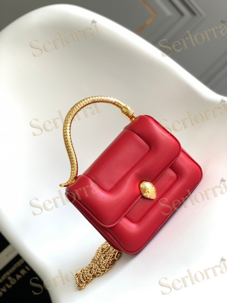 BVLGARI x MARY KATRANTZOU LAMBSKIN TOP HANDLE BAG