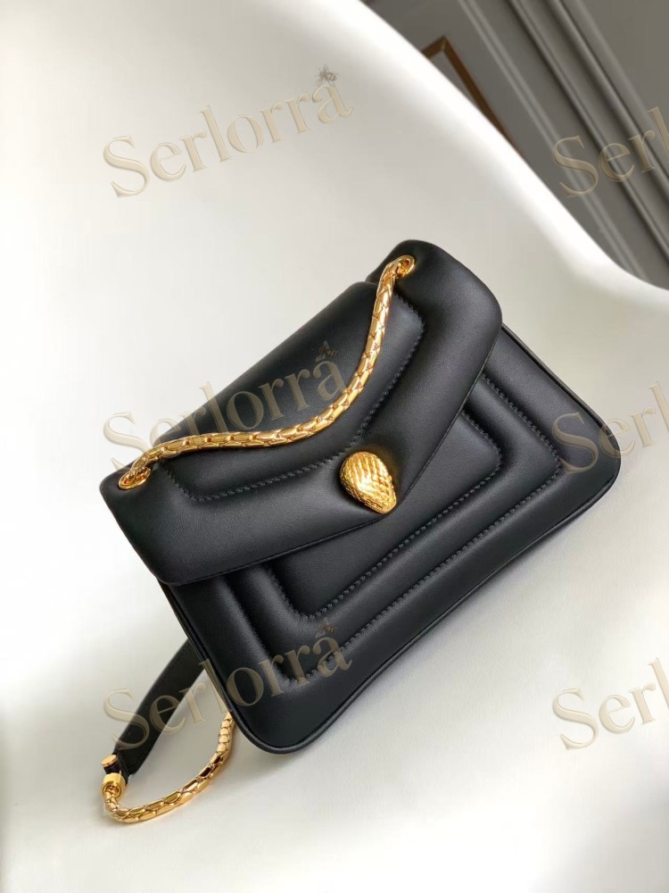 BVLGARI SERPENTI REVERSE SMALL CALFSKIN SHOULDER BAG