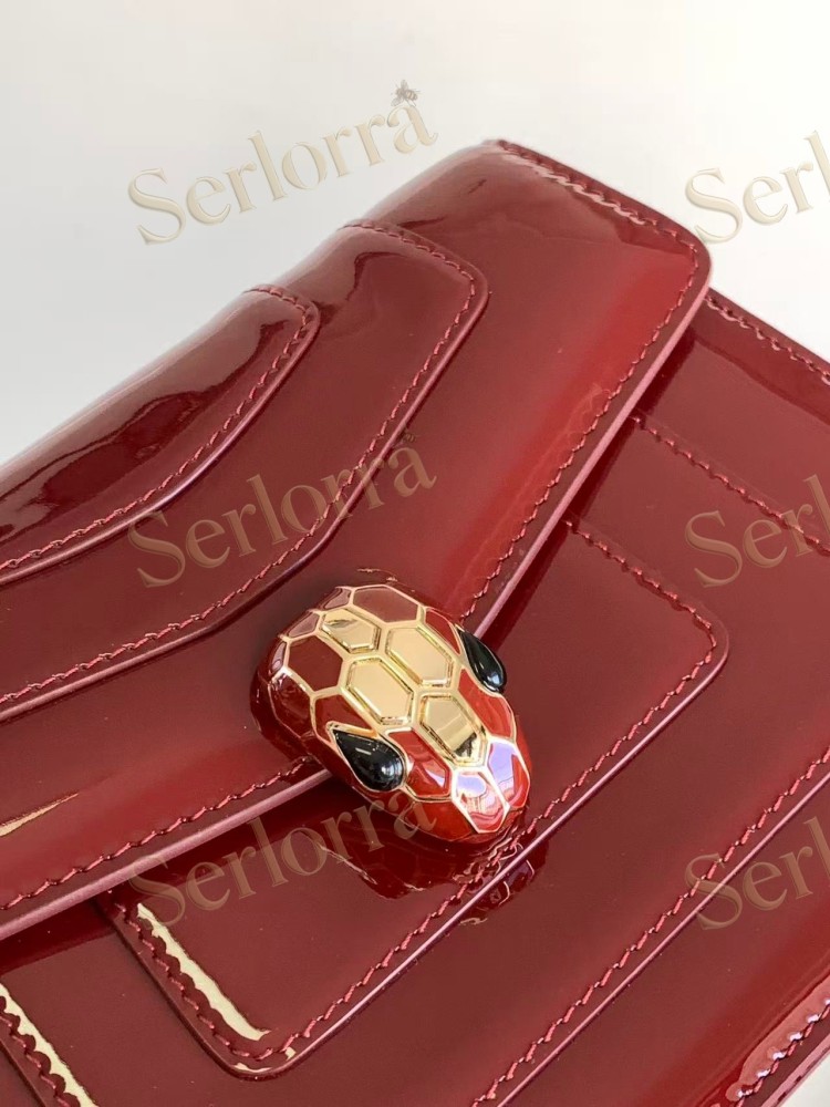 BVLGARI SERPENTI FOREVER MEDIUM PATENT LEATHER CROSSBODY BAG