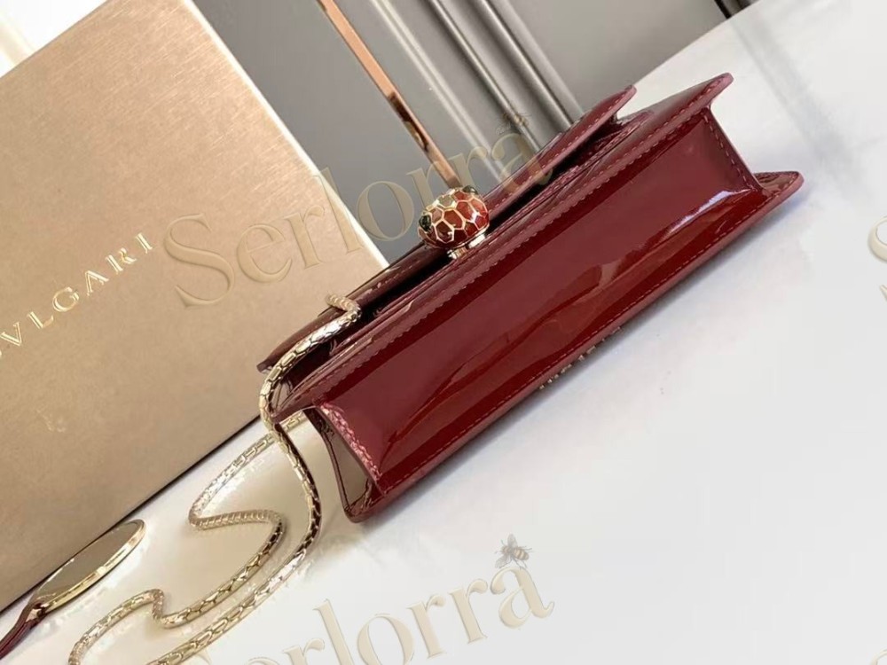 BVLGARI SERPENTI FOREVER MEDIUM PATENT LEATHER CROSSBODY BAG