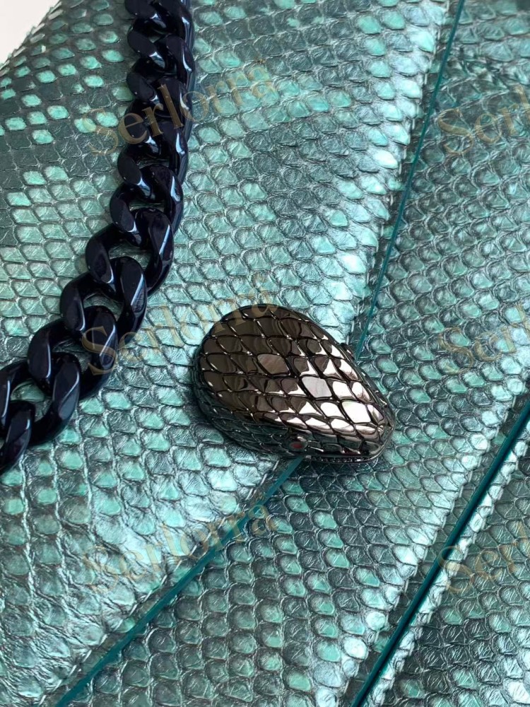 BVLGARI SERPENTI FOREVER LARGE PYTHON LEATHER CROSSBODY BAG
