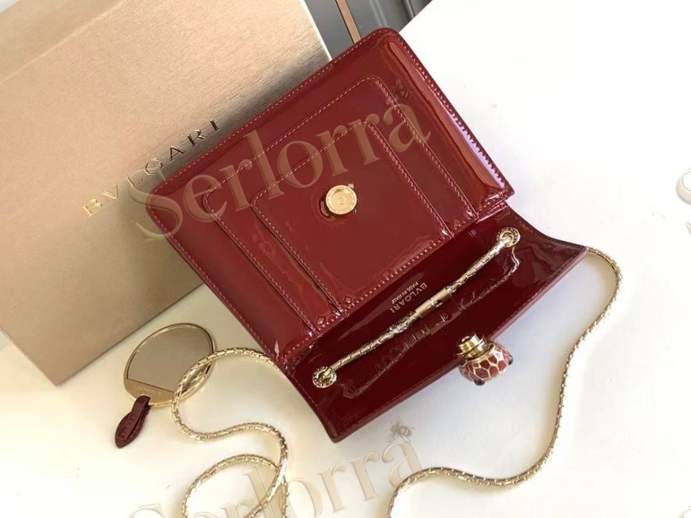 BVLGARI SERPENTI FOREVER MEDIUM PATENT LEATHER CROSSBODY BAG