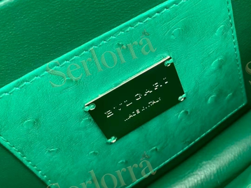 BVLGARI SERPENTI FOREVER SMALL OSTRICH-EMBOSSED CALFSKIN CROSSBODY BAG