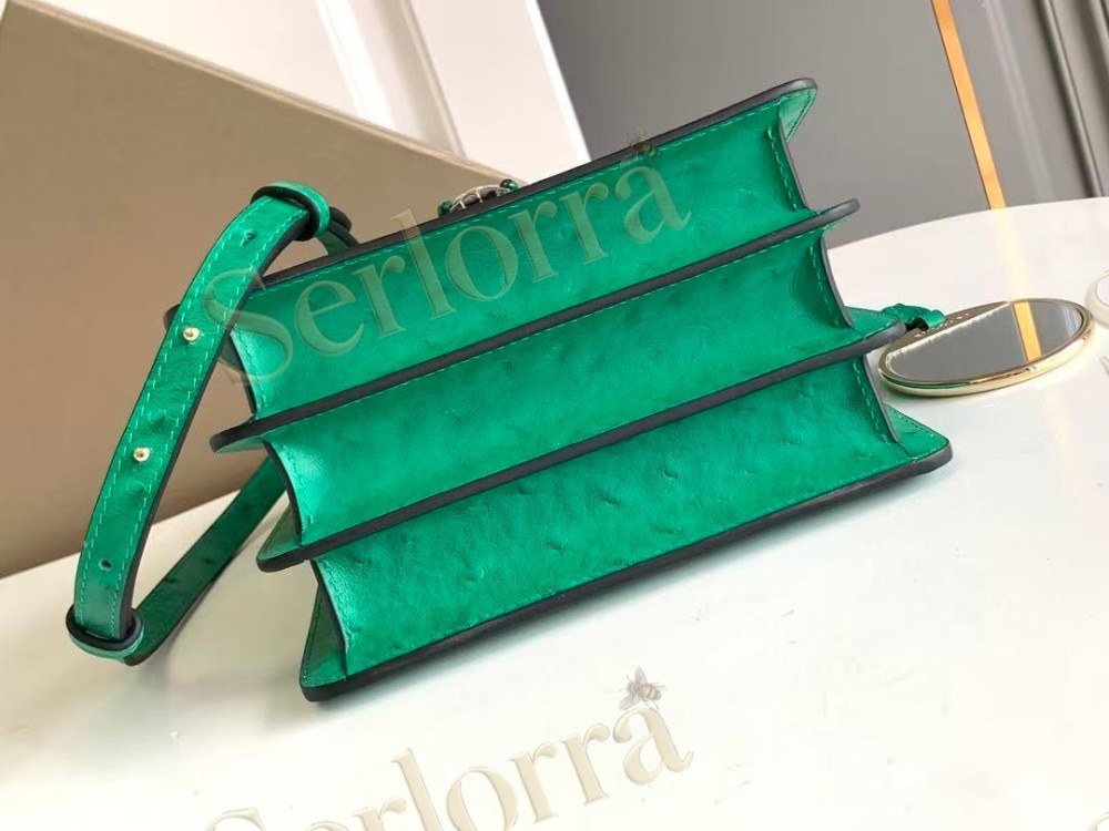 BVLGARI SERPENTI FOREVER SMALL OSTRICH-EMBOSSED CALFSKIN CROSSBODY BAG