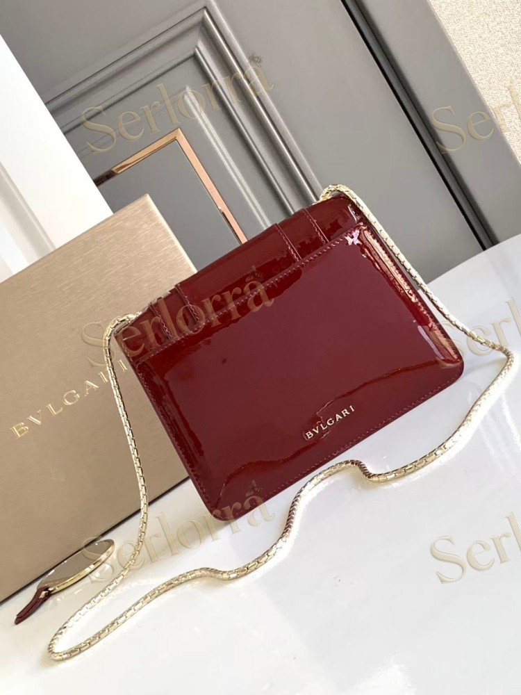 BVLGARI SERPENTI FOREVER MEDIUM PATENT LEATHER CROSSBODY BAG