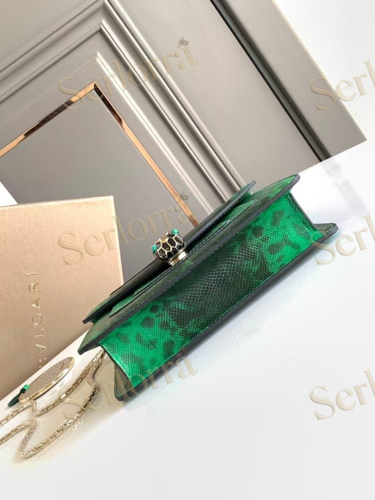 BVLGARI SERPENTI FOREVER MEDIUM WATERSNAKE LEATHER CROSSBODY BAG