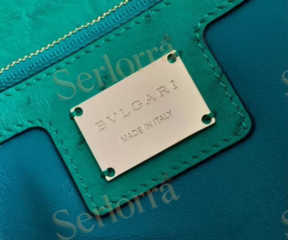 BVLGARI SERPENTI FOREVER LARGE OSTRICH-EMBOSSED CALFSKIN CROSSBODY BAG