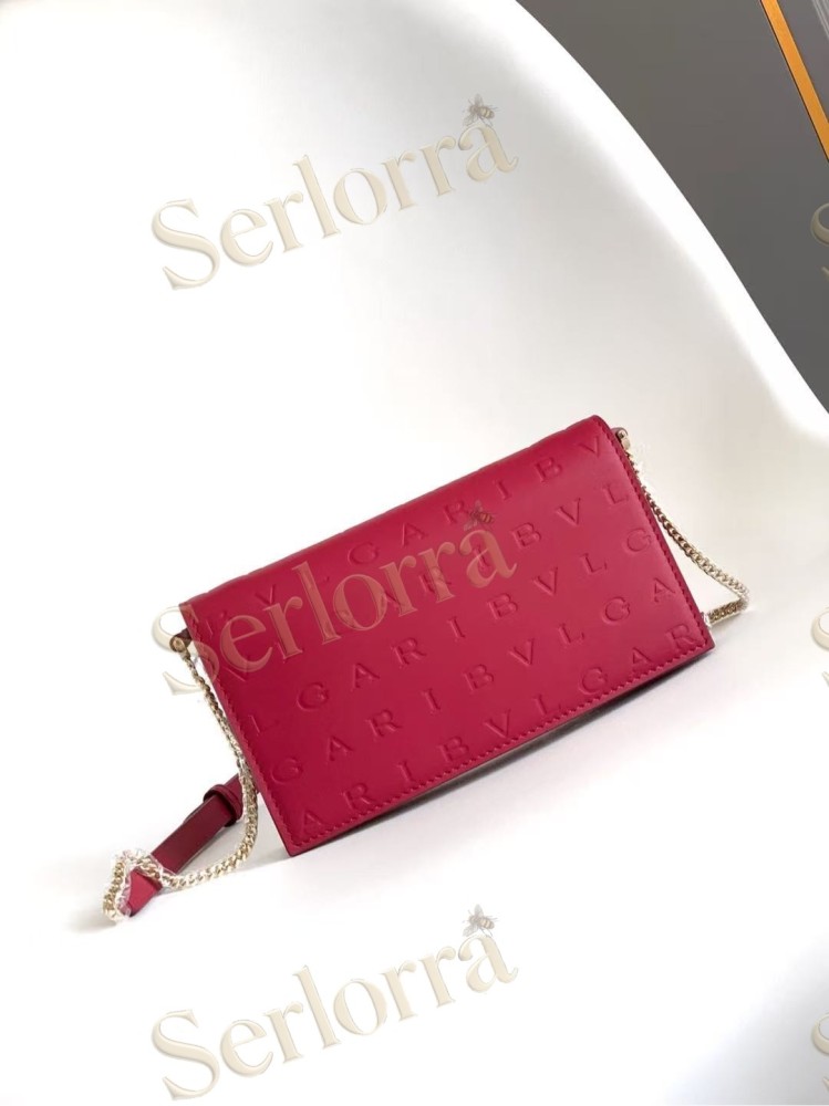 BVLGARI LOGO CALFSKIN WALLET ON CHAIN