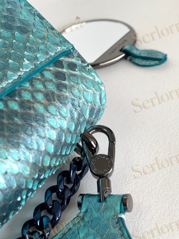 BVLGARI SERPENTI FOREVER LARGE PYTHON LEATHER CROSSBODY BAG