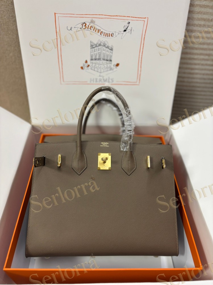 HERMES BIRKIN 30 EPSOM LEATHER IN GRIS ASPHALTE (ASPHALT GREY) WITH GOLD HARDWARE