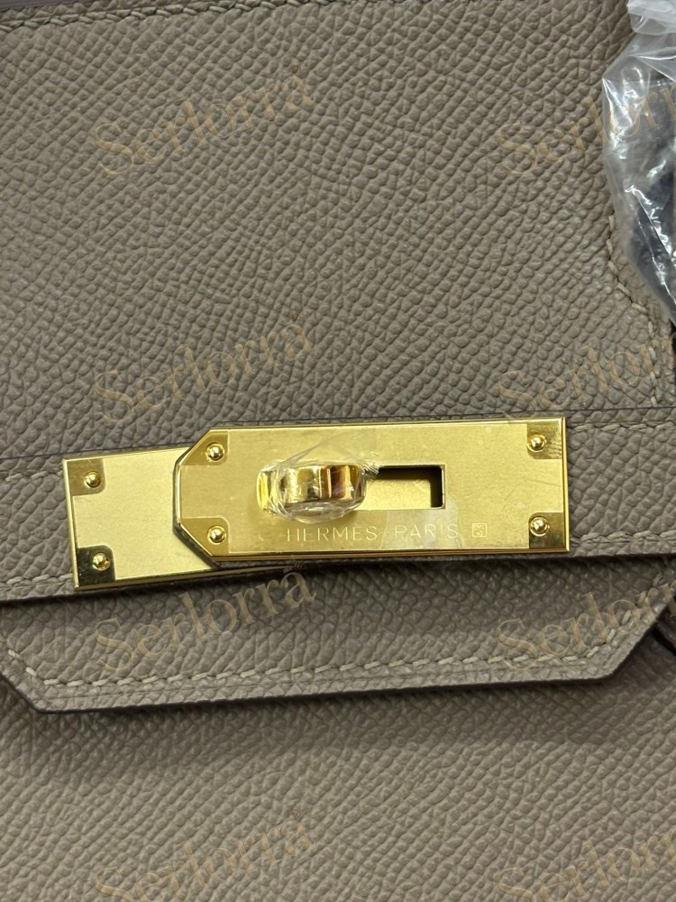HERMES BIRKIN 30 EPSOM LEATHER IN GRIS ASPHALTE (ASPHALT GREY) WITH GOLD HARDWARE