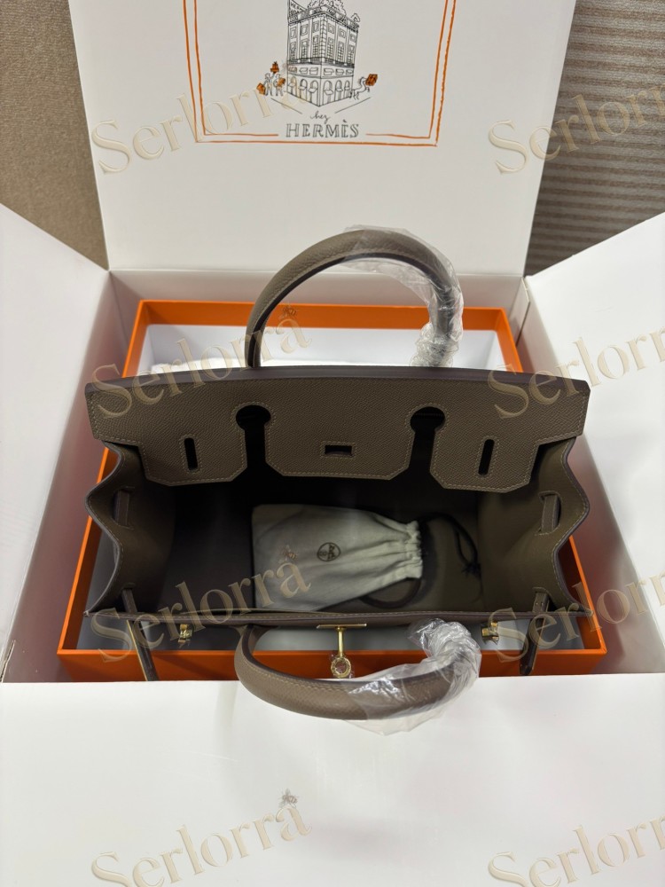 HERMES BIRKIN 30 EPSOM LEATHER IN GRIS ASPHALTE (ASPHALT GREY) WITH GOLD HARDWARE
