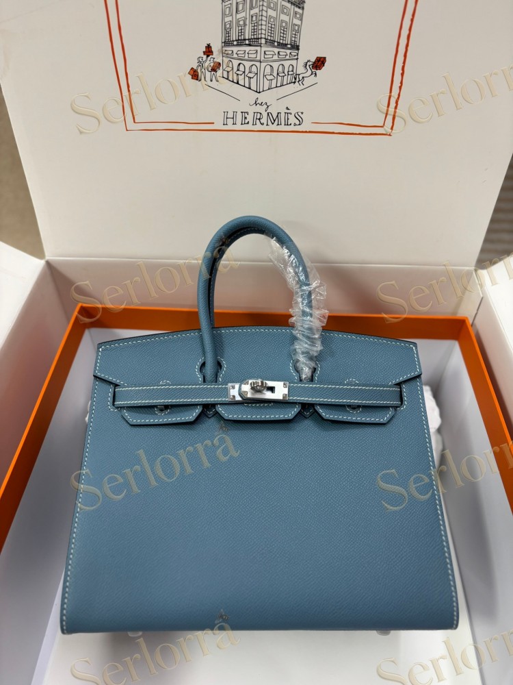 HERMES BIRKIN 25 EPSOM LEATHER IN BLEU JEAN (JEAN BLUE) WITH PALLADIUM HARDWARE