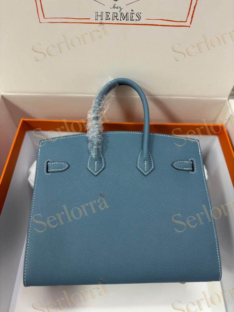 HERMES BIRKIN 25 EPSOM LEATHER IN BLEU JEAN (JEAN BLUE) WITH PALLADIUM HARDWARE