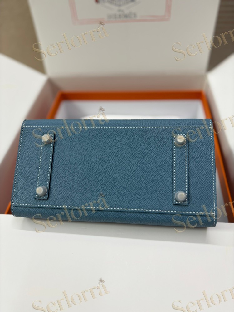 HERMES BIRKIN 25 EPSOM LEATHER IN BLEU JEAN (JEAN BLUE) WITH PALLADIUM HARDWARE