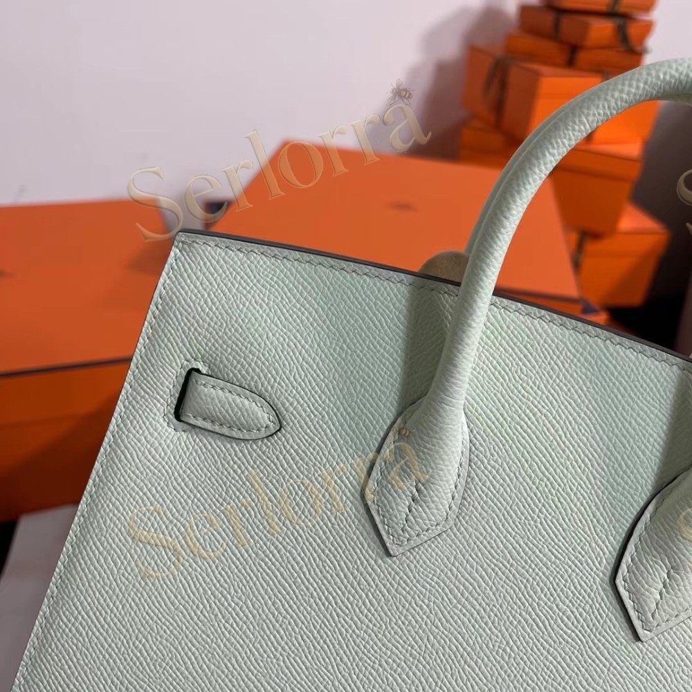 HERMES BIRKIN 25 EPSOM LEATHER IN VERT FIZZ (BUBBLE GREEN) WITH PALLADIUM HARDWARE