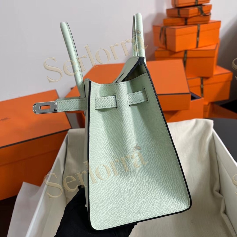 HERMES BIRKIN 25 EPSOM LEATHER IN VERT FIZZ (BUBBLE GREEN) WITH PALLADIUM HARDWARE