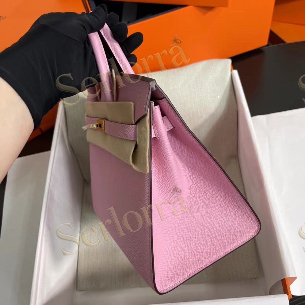 HERMES BIRKIN 25 EPSOM LEATHER IN MAUVE SYLVESTRE (WILD MALLOW) WITH GOLD HARDWARE
