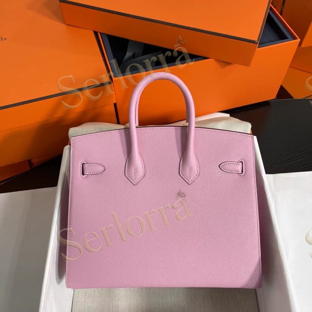 HERMES BIRKIN 25 EPSOM LEATHER IN MAUVE SYLVESTRE (WILD MALLOW) WITH GOLD HARDWARE
