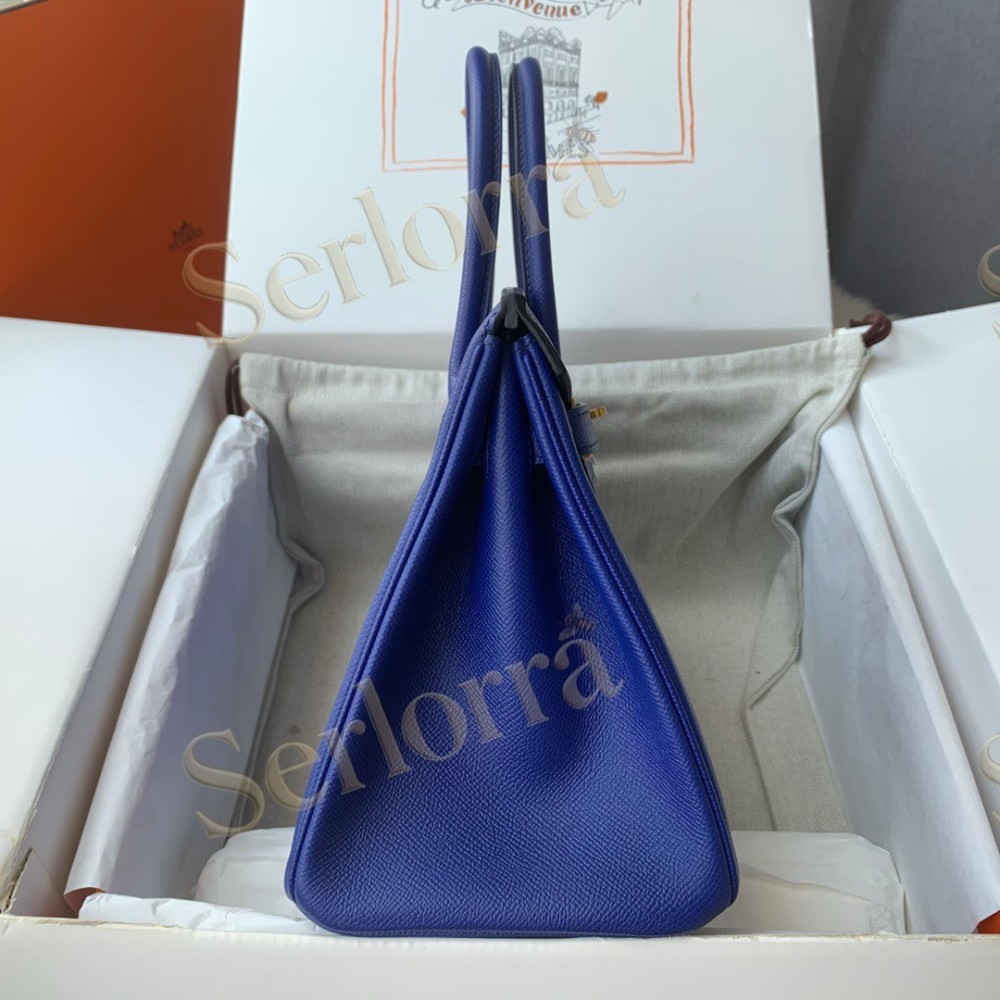 HERMES BIRKIN 30 EPSOM LEATHER IN BLEU ELECTRIQUE (ELECTRIC BLUE) WITH GOLD HARDWARE