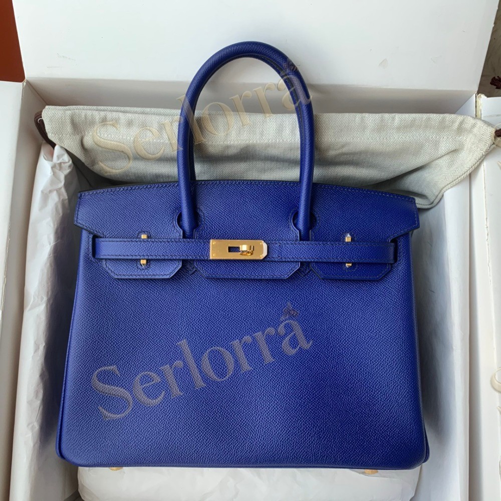 HERMES BIRKIN 30 EPSOM LEATHER IN BLEU ELECTRIQUE (ELECTRIC BLUE) WITH GOLD HARDWARE