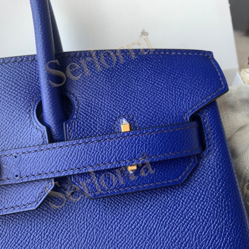 HERMES BIRKIN 30 EPSOM LEATHER IN BLEU ELECTRIQUE (ELECTRIC BLUE) WITH GOLD HARDWARE