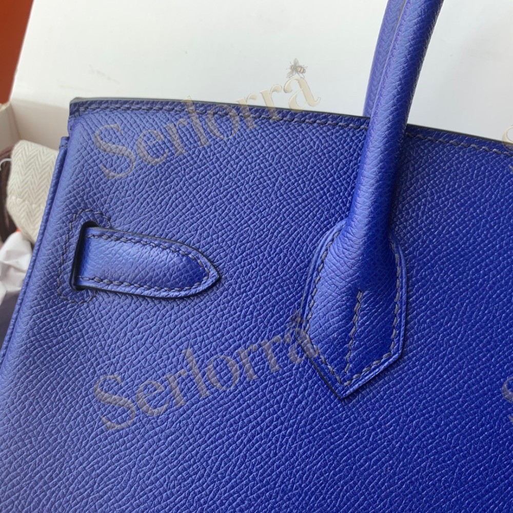 HERMES BIRKIN 30 EPSOM LEATHER IN BLEU ELECTRIQUE (ELECTRIC BLUE) WITH GOLD HARDWARE