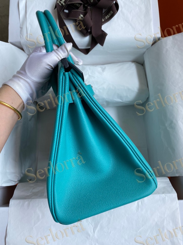 HERMES BIRKIN 30 EPSOM LEATHER IN BLEU PAON (PEACOCK BLUE) WITH PALLADIUM HARDWARE