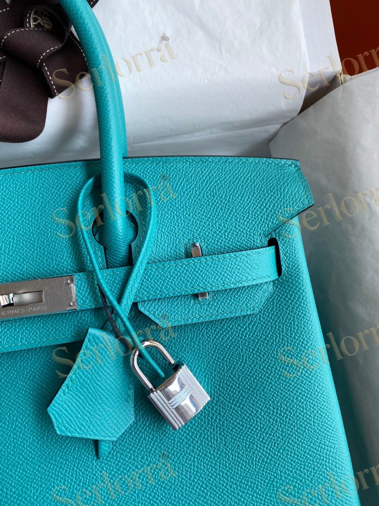 HERMES BIRKIN 30 EPSOM LEATHER IN BLEU PAON (PEACOCK BLUE) WITH PALLADIUM HARDWARE