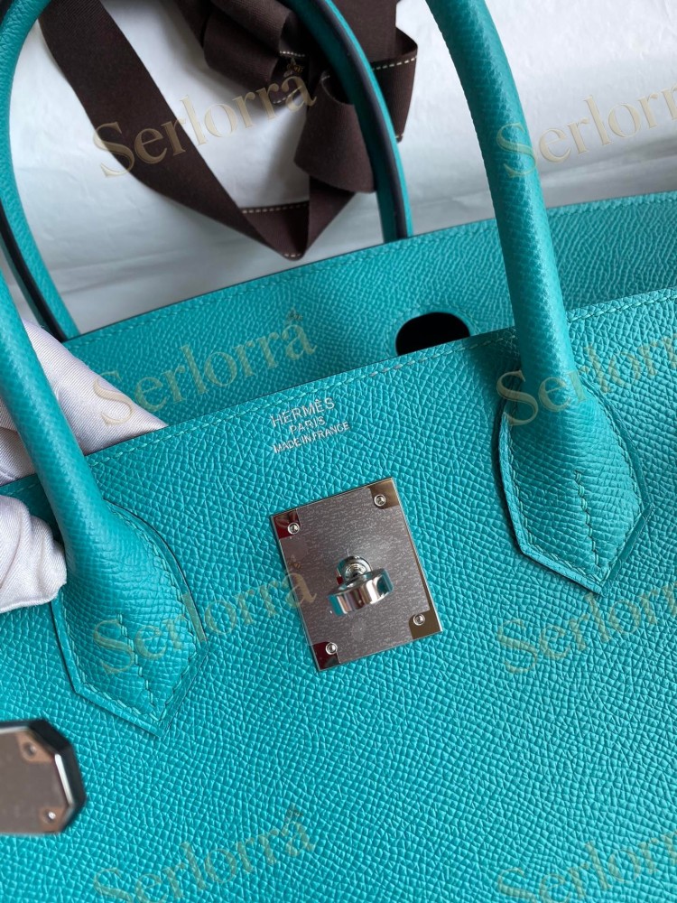 HERMES BIRKIN 30 EPSOM LEATHER IN BLEU PAON (PEACOCK BLUE) WITH PALLADIUM HARDWARE