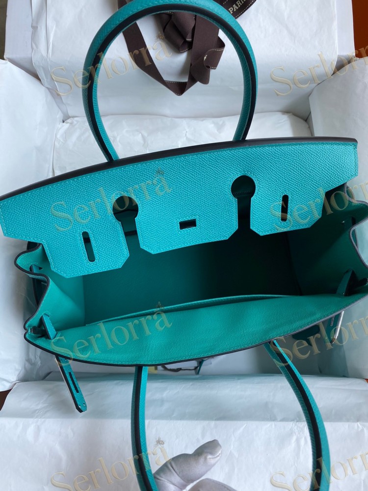 HERMES BIRKIN 30 EPSOM LEATHER IN BLEU PAON (PEACOCK BLUE) WITH PALLADIUM HARDWARE