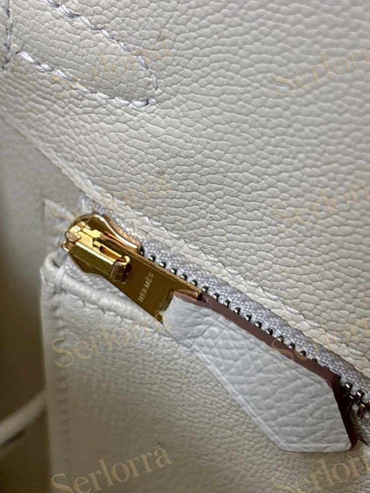 HERMES BIRKIN 25 EPSOM LEATHER IN CRAIE (CHALK / MILK WHITE) WITH GOLD HARDWARE