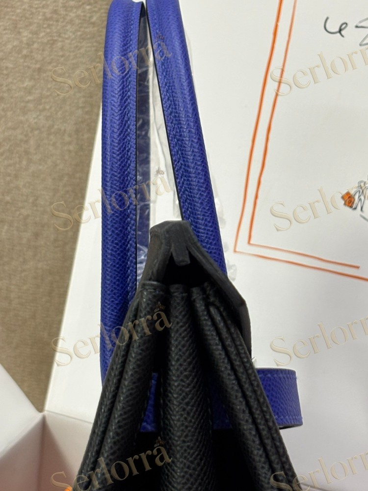 HERMES BIRKIN 35 EPSOM LEATHER IN BLEU NUIT (MIDNIGHT BLUE) & BLEU ELECTRIQUE (ELECTRIC BLUE) WITH GOLD HARDWARE
