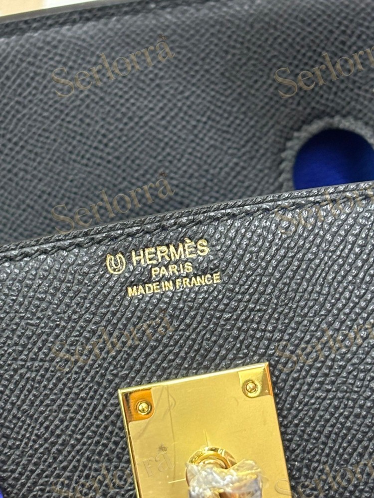 HERMES BIRKIN 35 EPSOM LEATHER IN BLEU NUIT (MIDNIGHT BLUE) & BLEU ELECTRIQUE (ELECTRIC BLUE) WITH GOLD HARDWARE